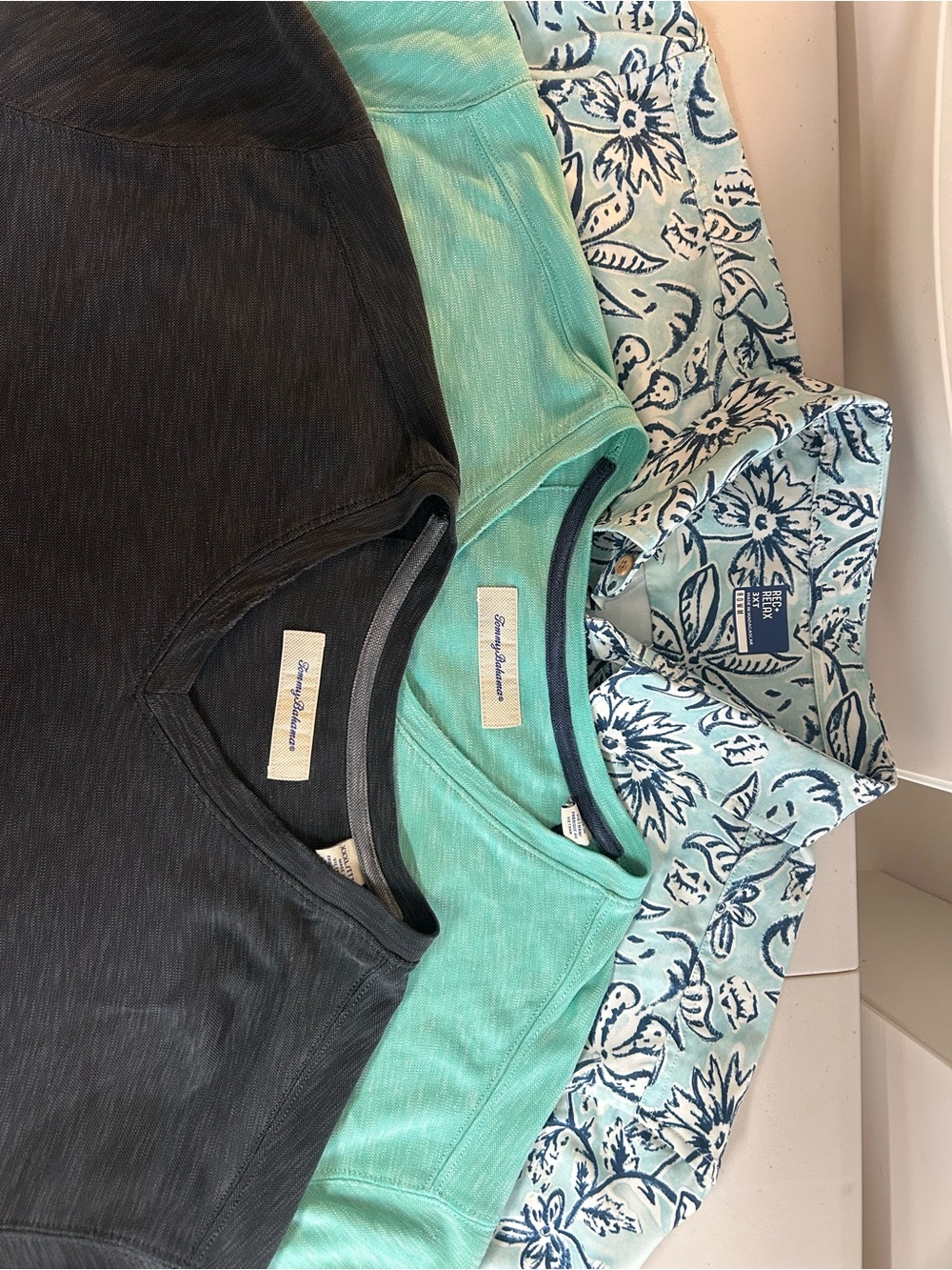 Tommy Bahama Men’s 3XL Shirts Lot of 3 – Tropical Button Down & V-Necks